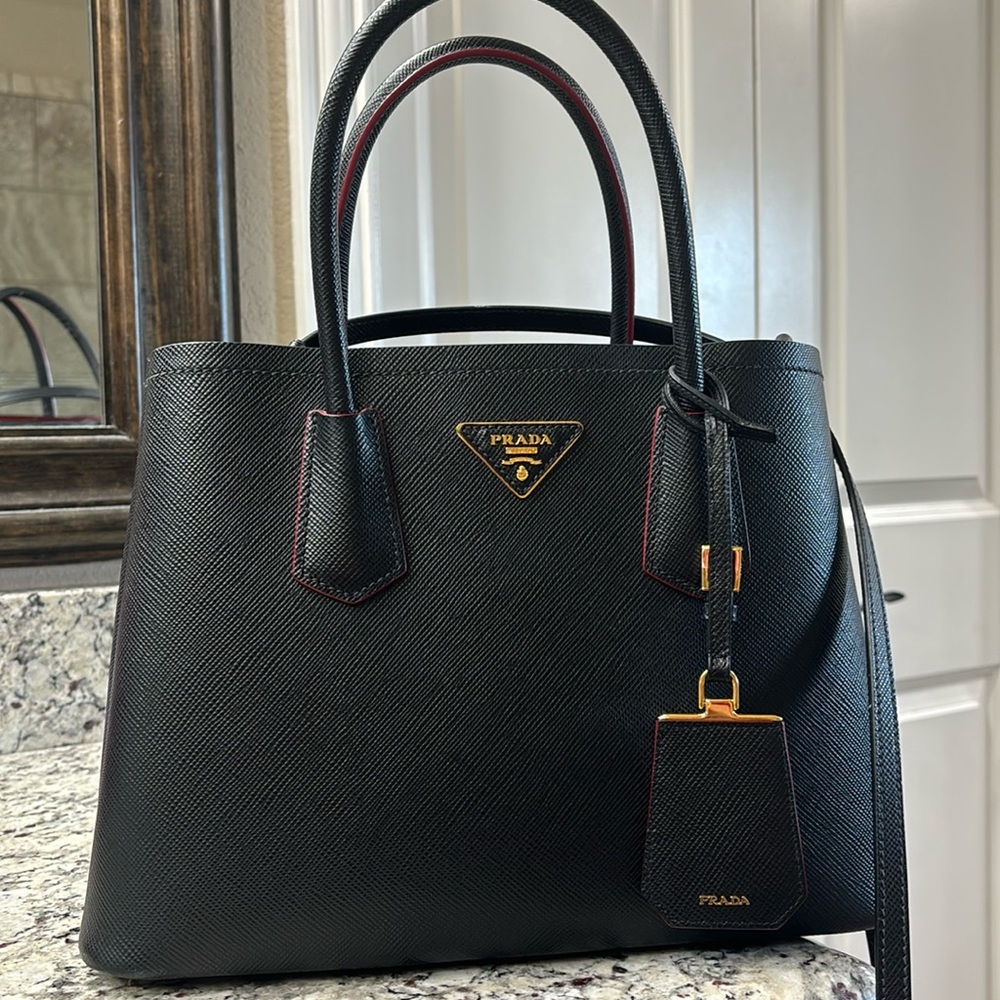 **SOLD**Small Saffiano Leather Double Prada Bag